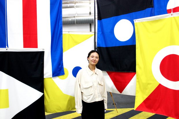 This is an image of Nina Culter, Policy Lab's designer of the speculative flags.