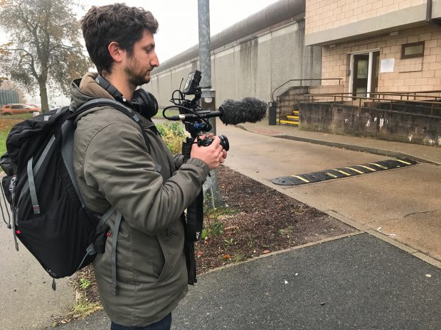 This is an image of one of Policy Lab's film ethnographer at work on research visit