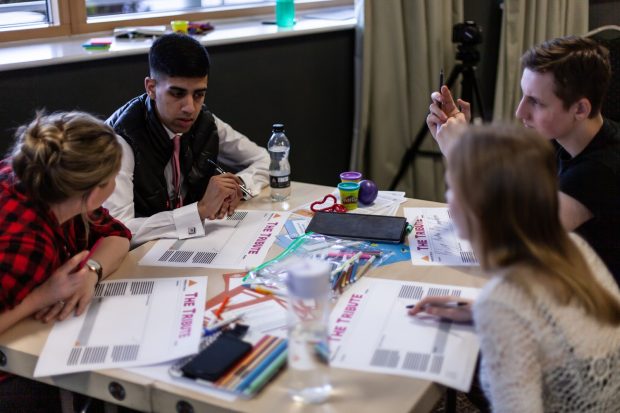 This is an image of a Policy Lab co-design workshop with the young people.